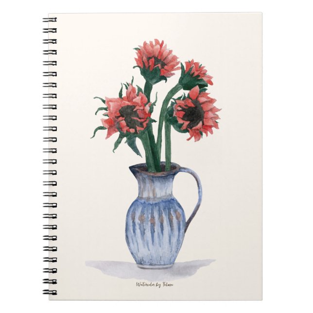 Cuaderno Flowers in a Vase Watercolor (Frente)