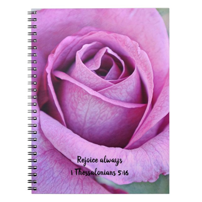 Cuaderno Flowers of Faith Purple Rosa Rejoice Journal (Frente)