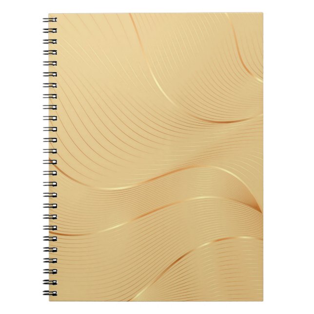 Cuaderno Flowing Gold Lines Luxury Abstract Background Art (Frente)