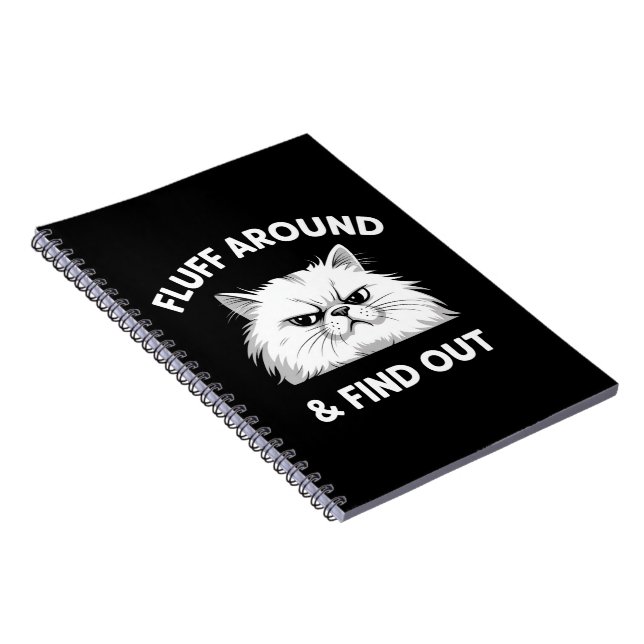 Cuaderno Fluff Around Funny Sarcastic Cat Lady Quote Humor  (Lado Derecho)