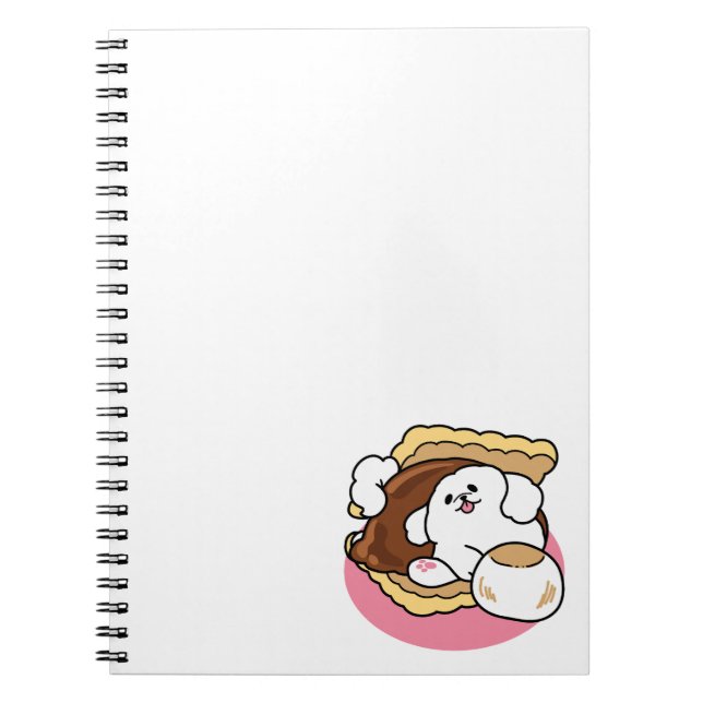 Cuaderno Fluffier Tha S’more - Perro y bollo de postre (Frente)