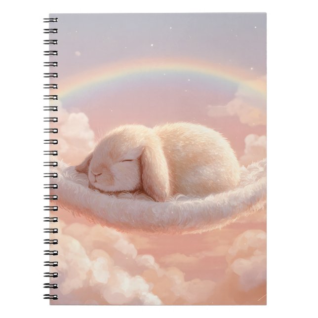 Cuaderno Fluffy Bunny Cloud Rainbow Dream (Frente)