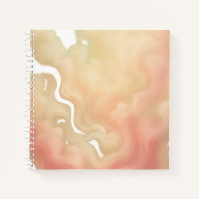 Cuaderno Flujo de Nube de Melocotón Soñador Abstracto (Anverso)