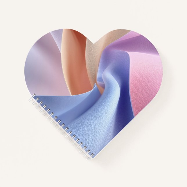 Cuaderno Flujo de tela pastel abstracta con curvas suaves (Anverso)