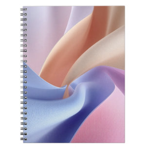 Cuaderno Flujo de tela pastel abstracta con curvas suaves