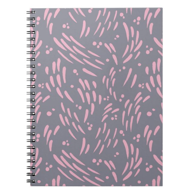 Cuaderno Flujo en gris y rosa (Frente)