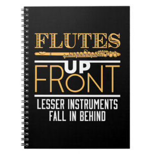 Cuaderno Fluye hacia arriba música de flautista divertida d