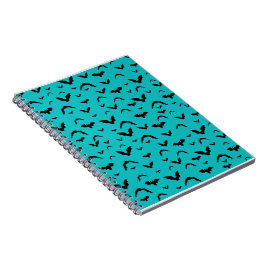 Cuaderno Flying Bats on Teal