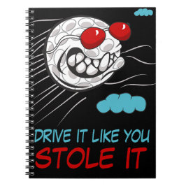 Cuaderno Flying Golf Ball con gafas de sol y Cita divertida