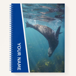 Cuaderno Foca nadando bajo el agua, Australia, Azul