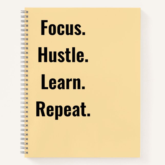 Cuaderno Focus Hustle Learn Repeat Motivational  students (Anverso)
