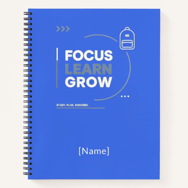 Cuaderno Focus Learn Grow / Motivación y Éxito Escolar  (Anverso)