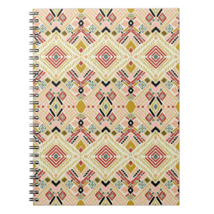 Cuaderno Folclore geométrico Ikat, patrón damasco oriental.