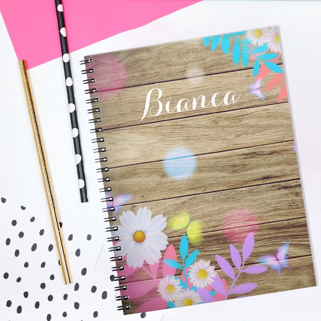 Cuaderno Foliage de primavera y mariposas en la madera (Subido por el creador)