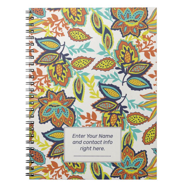Cuaderno Foliage floral étnico (Frente)