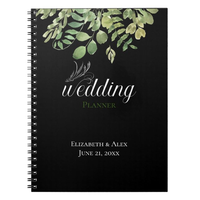 Cuaderno Foliage simple, planificador de bodas (Frente)