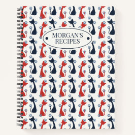 Cuaderno Folk Art Cat Pattern | Farmhouse Kitchen Recipe