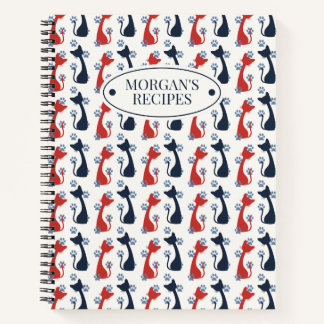 Cuaderno Folk Art Cat Pattern | Farmhouse Kitchen Recipe