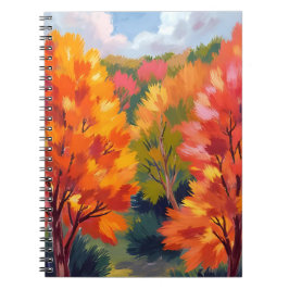 Cuaderno Follaje de Otoño | Hojas de Otoño Acuarela Natural