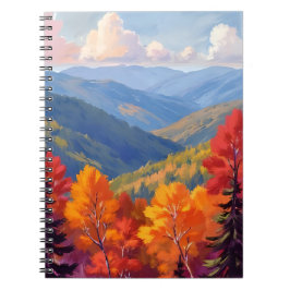 Cuaderno Follaje de Otoño | Paisaje Montañoso Acuarela