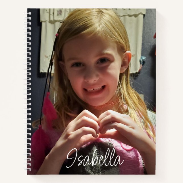 Cuaderno Folleto de nombre y fotografía personalizado (Anverso)