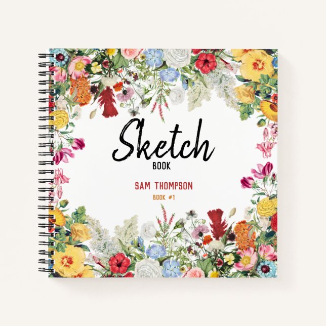 Cuaderno Folleto sobre flores de jardín floral personalizad (Anverso)