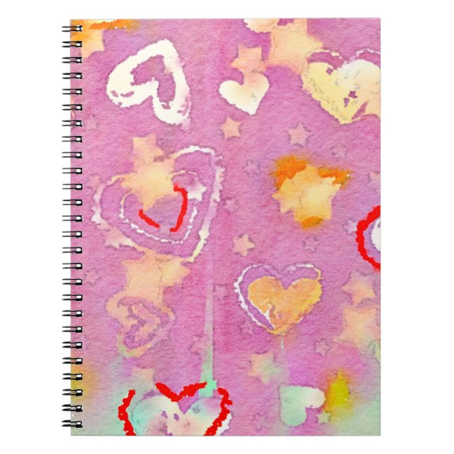 Cuaderno fondo abstracto con textura de acuarela, aceite p (Frente)