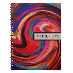 Cuaderno Fondo abstracto de arte de remolino de colores #5