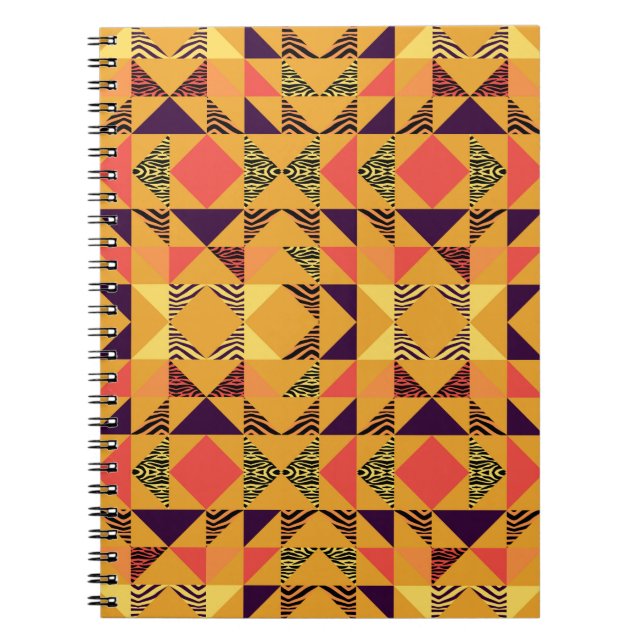 Cuaderno Fondo abstracto del patrón triangular sin brillo c (Frente)