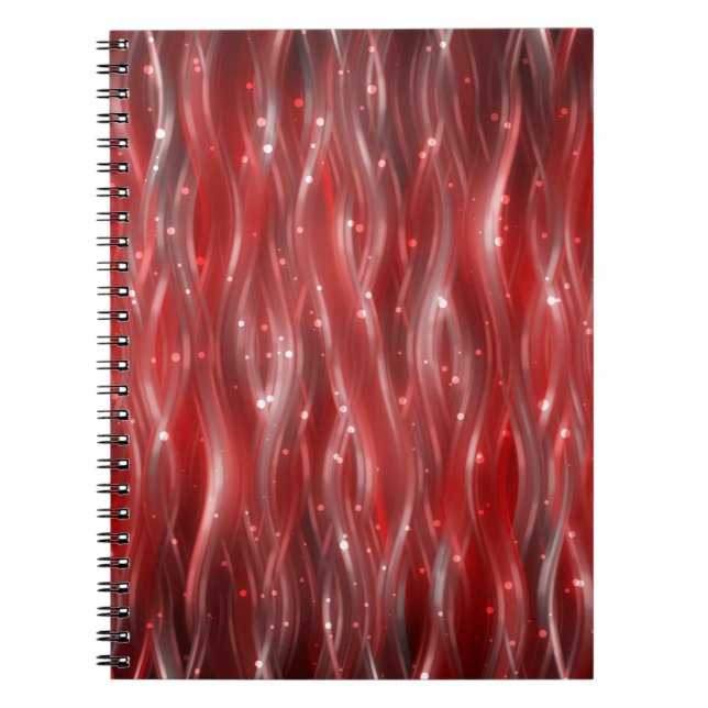 Cuaderno fondo abstracto. fondo rojo con olas y (Frente)