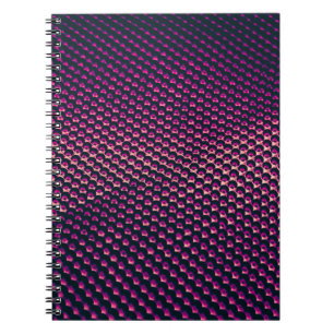 Cuaderno Fondo abstracto futurista metálico rosa.