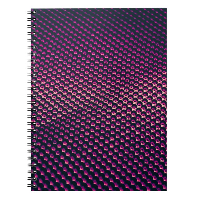 Cuaderno Fondo abstracto futurista metálico rosa. (Frente)