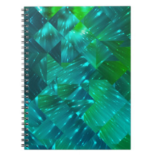 Cuaderno fondo abstracto. grupo de mosaicos azul y verde