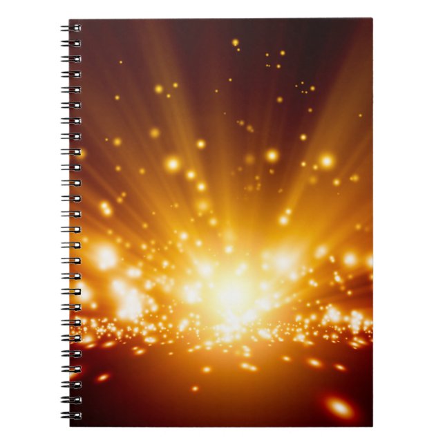 Cuaderno Fondo abstracto - luz naranja brillante,ba (Frente)