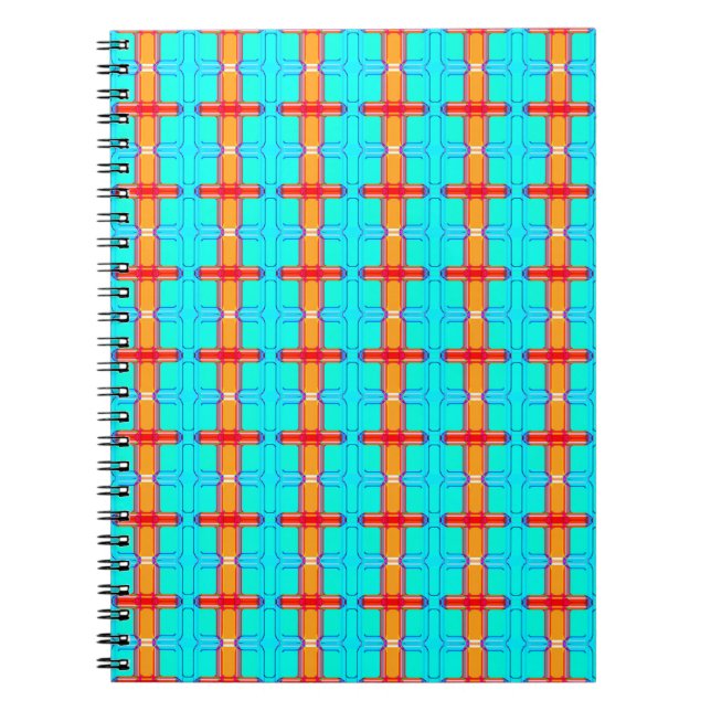 Cuaderno fondo abstracto | patrón de gingham multicolor (Frente)