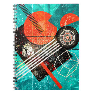 Cuaderno Fondo acuático abstracto con color geométrico