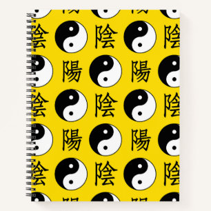 Cuaderno Fondo Amarillo Patrón Chino Yinyang