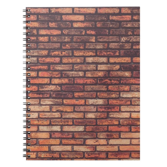 Cuaderno fondo antiguo de la textura de la pared de ladrill (Frente)
