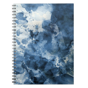 Cuaderno Fondo azul abstracto de la acuarela