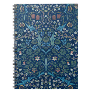 Cuaderno Fondo azul Morris Vintage Patrón Blackthorn