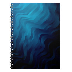 Cuaderno Fondo azul oscuro con líneas. Ilustración colorida