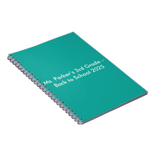 Cuaderno Fondo azul teal plano - Textura para el regreso a