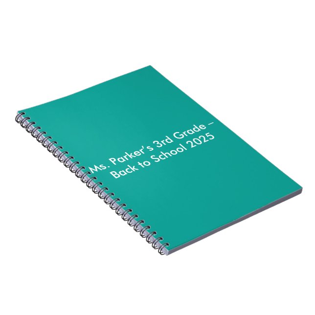 Cuaderno Fondo azul teal plano - Textura para el regreso a  (Lado Derecho)