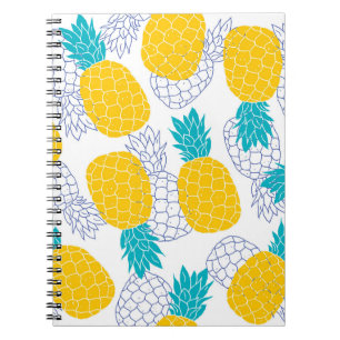 Cuaderno Fondo blanco de piña, patrón sin fisuras.