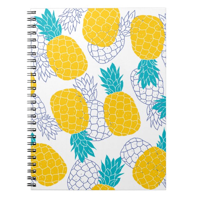 Cuaderno Fondo blanco de piña, patrón sin fisuras. (Frente)