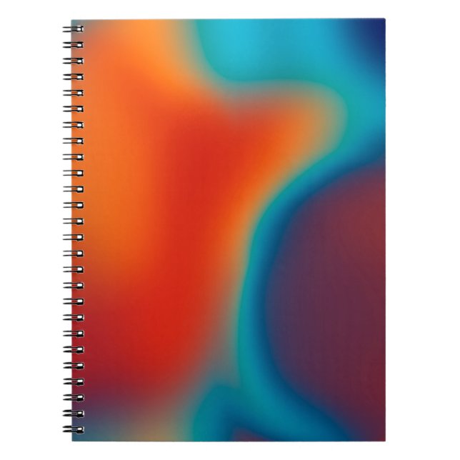 Cuaderno Fondo borroso abstracto con luz azul colorida (Frente)