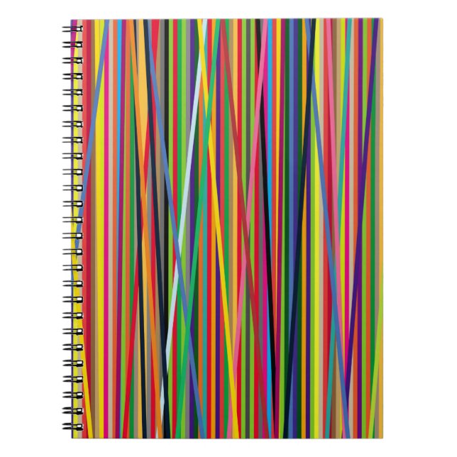 Cuaderno fondo brillante y colorido hecho de stripescol (Frente)