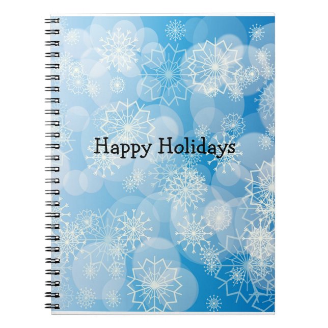 Cuaderno Fondo clásico de copo de nieve  (Frente)