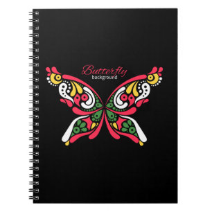 Cuaderno Fondo con hermosa mariposa. Ilustración del tatuaj