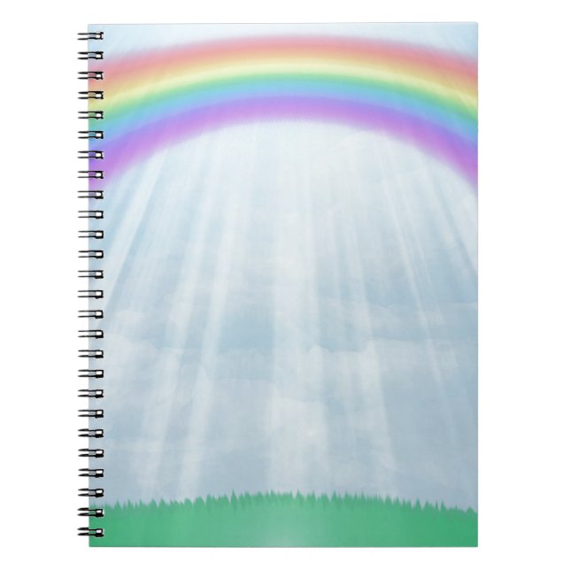 Cuaderno Fondo con las nubes, hierba del arco iris (Frente)